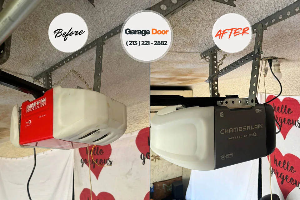 Before and after: garage door repair Marysville, CA